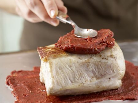 Braten mit Paprika-Kartoffeln Zubereitung Schritt 4 Braten mit Paprika-Kartoffeln Zubereitung Schritt 4