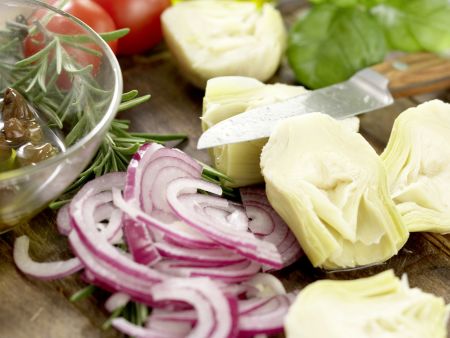 Doradenfilets mit Artischockensalat Zubereitung Schritt 1 Doradenfilets mit Artischockensalat Zubereitung Schritt 1