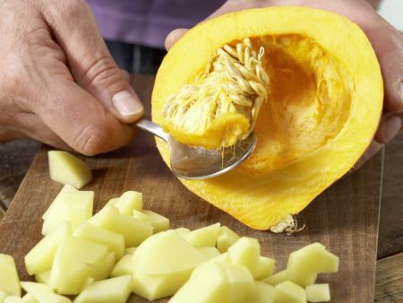 Kürbisbrei mit Lamm Zubereitung Schritt 1 Kürbisbrei mit Lamm Zubereitung Schritt 1