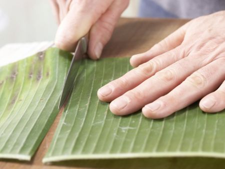 Lachs im Bananenblatt Zubereitung Schritt 1 Lachs im Bananenblatt Zubereitung Schritt 1