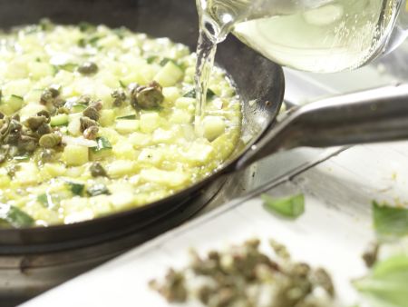 Penne mit Zucchini und Kapern Zubereitung Schritt 7 Penne mit Zucchini und Kapern Zubereitung Schritt 7