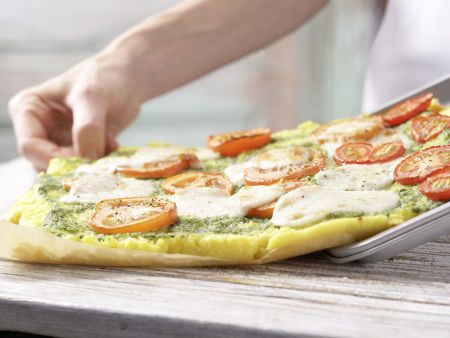 Polenta-Pizza mit Tomaten Zubereitung Schritt 6 Polenta-Pizza mit Tomaten Zubereitung Schritt 6