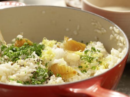 Risotto mit geräuchertem Heilbutt Zubereitung Schritt 11 Risotto mit geräuchertem Heilbutt Zubereitung Schritt 11