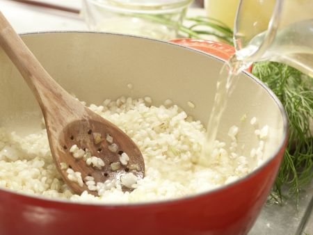 Risotto mit geräuchertem Heilbutt Zubereitung Schritt 7 Risotto mit geräuchertem Heilbutt Zubereitung Schritt 7