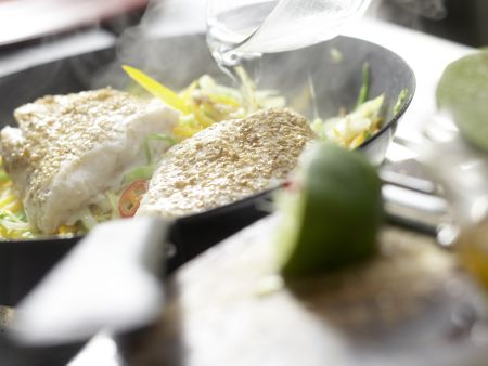Steinbeißerfilet auf japanische Art Zubereitung Schritt 8 Steinbeißerfilet auf japanische Art Zubereitung Schritt 8