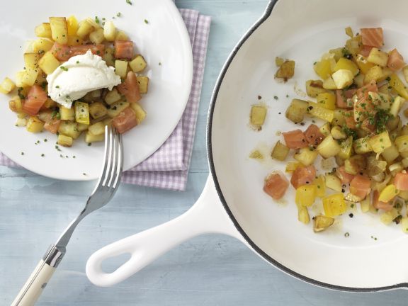 Rezept: Kartoffel-Räucherlachs-Pfanne