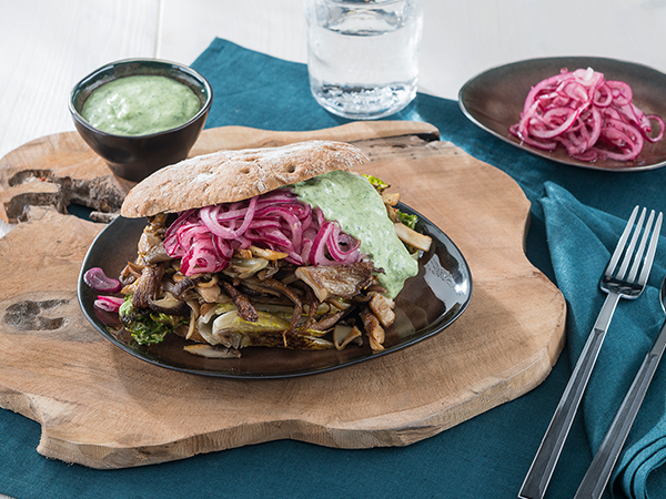 Pulled Mushroom Sandwich
