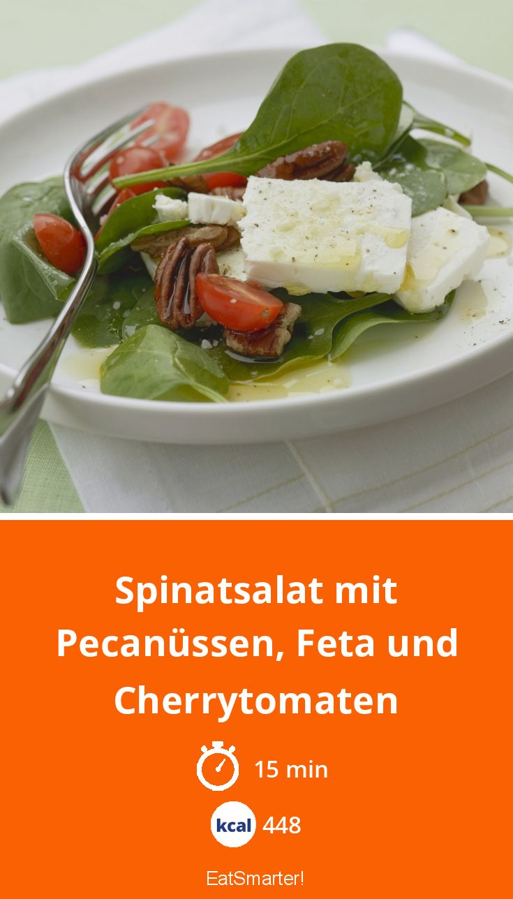 Spinatsalat mit Pecanüssen, Feta und Cherrytomaten Rezept | EAT SMARTER