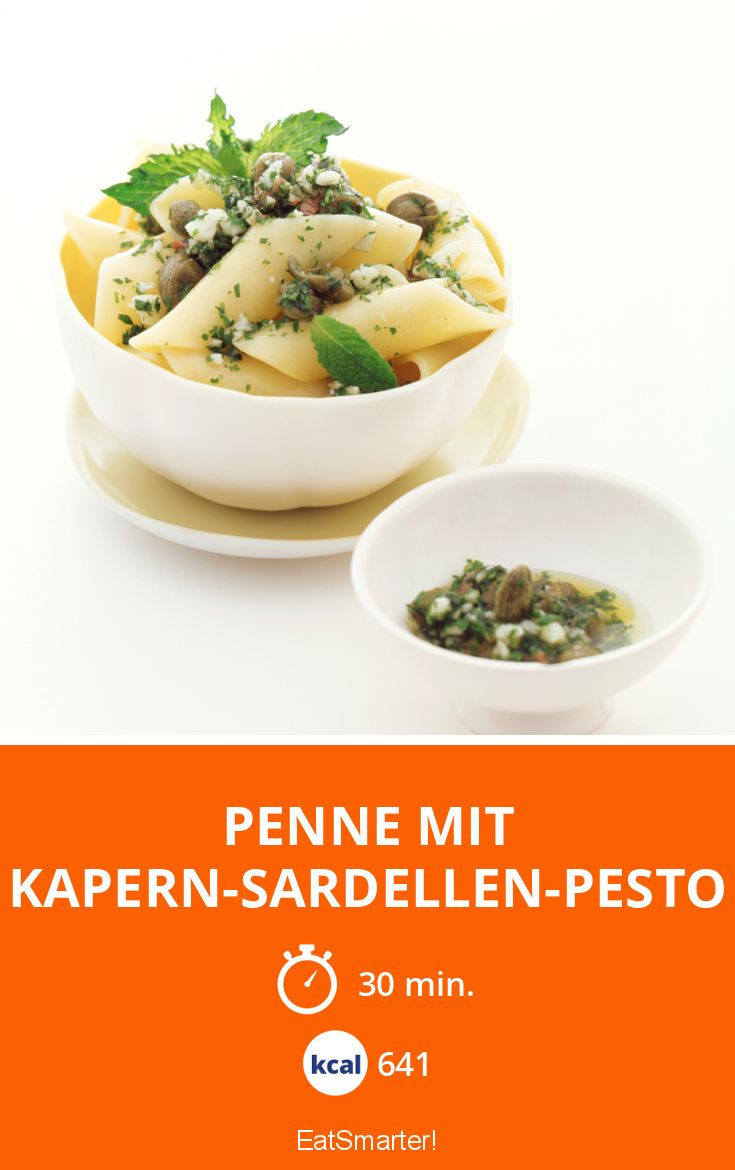 Penne mit Kapern-Sardellen-Pesto Rezept | EAT SMARTER Penne mit Kapern-Sardellen-Pesto Rezept | EAT SMARTER