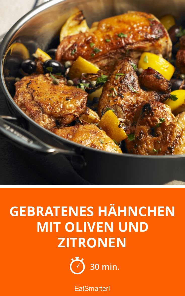 Gebratenes Hähnchen mit Oliven und Zitronen Rezept | EAT SMARTER Gebratenes Hähnchen mit Oliven und Zitronen Rezept | EAT SMARTER