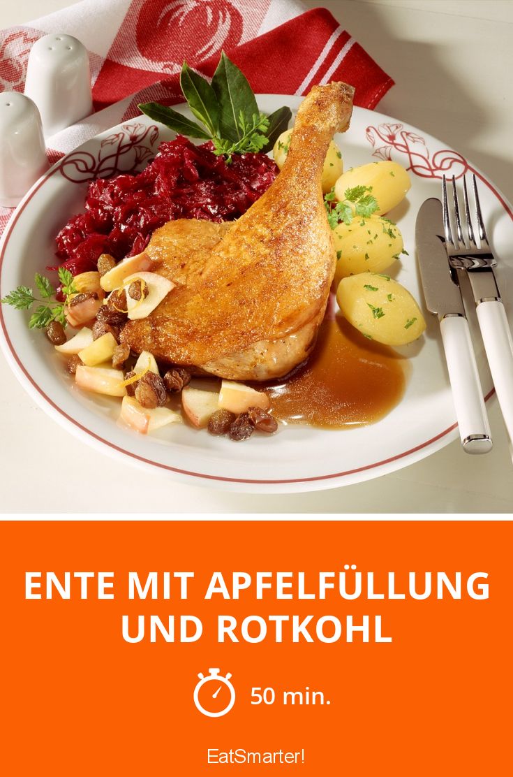 Ente mit Apfelfüllung und Rotkohl Rezept | EAT SMARTER Ente mit Apfelfüllung und Rotkohl Rezept | EAT SMARTER