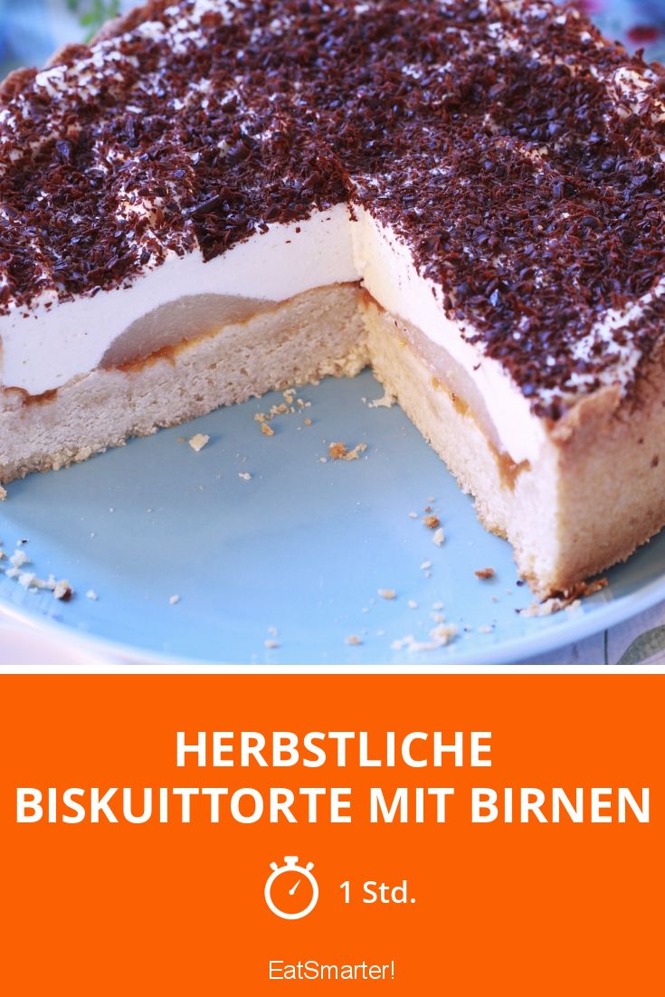 Herbstliche Biskuittorte mit Birnen Rezept | EAT SMARTER Herbstliche Biskuittorte mit Birnen Rezept | EAT SMARTER