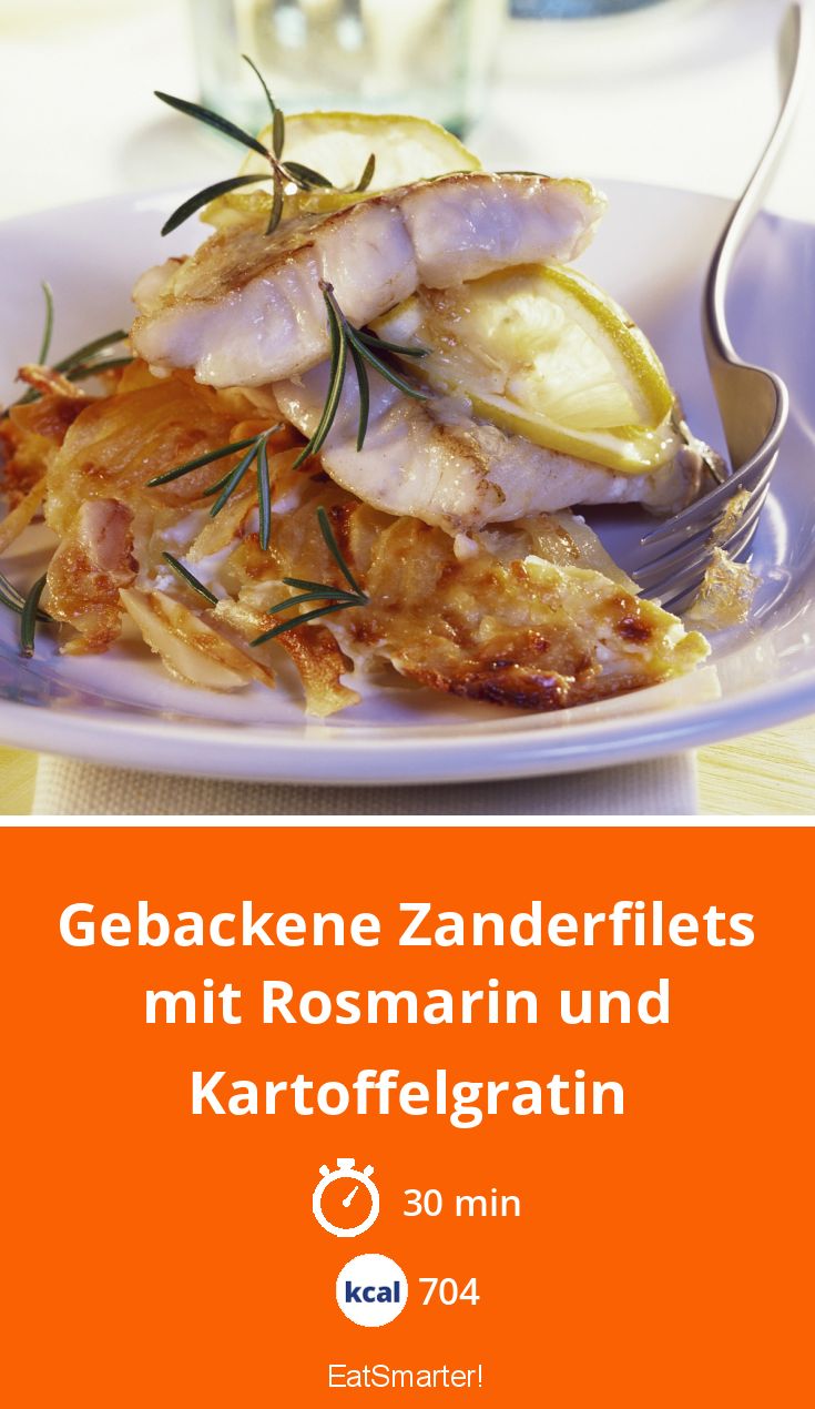 Gebackene Zanderfilets mit Rosmarin und Kartoffelgratin Rezept | EAT ... Gebackene Zanderfilets mit Rosmarin und Kartoffelgratin Rezept | EAT ...