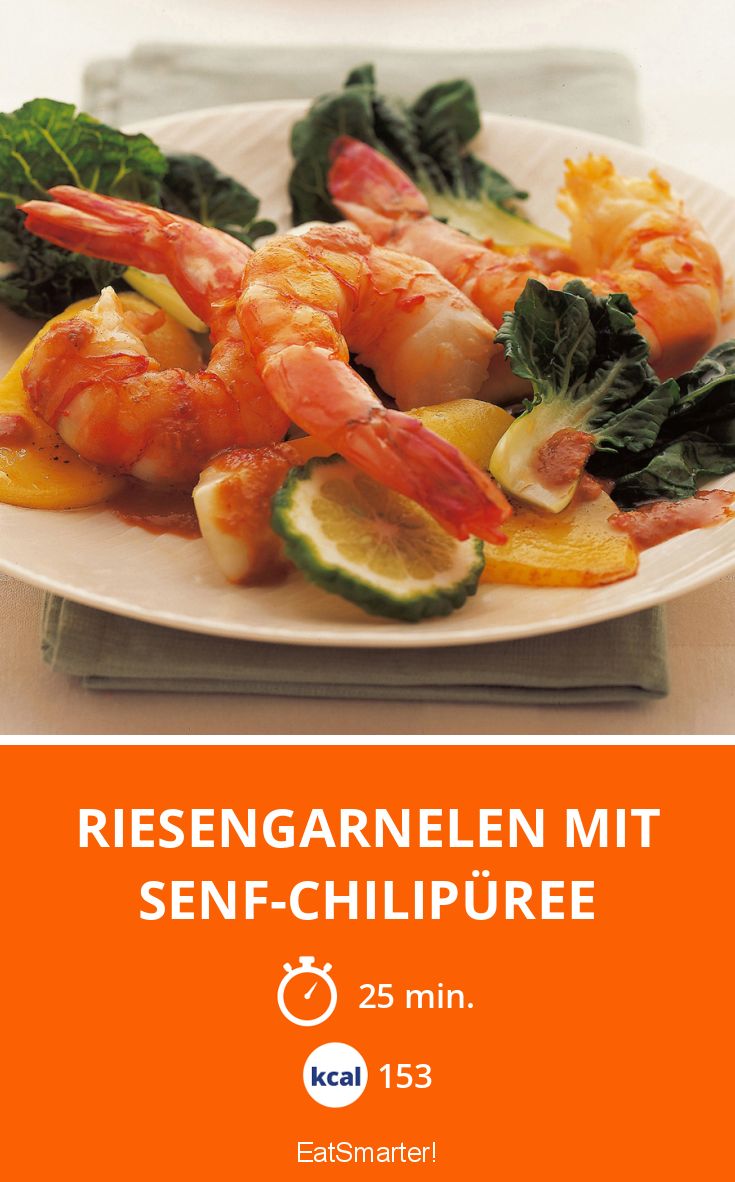 Riesengarnelen mit Senf-Chilipüree Rezept | EAT SMARTER