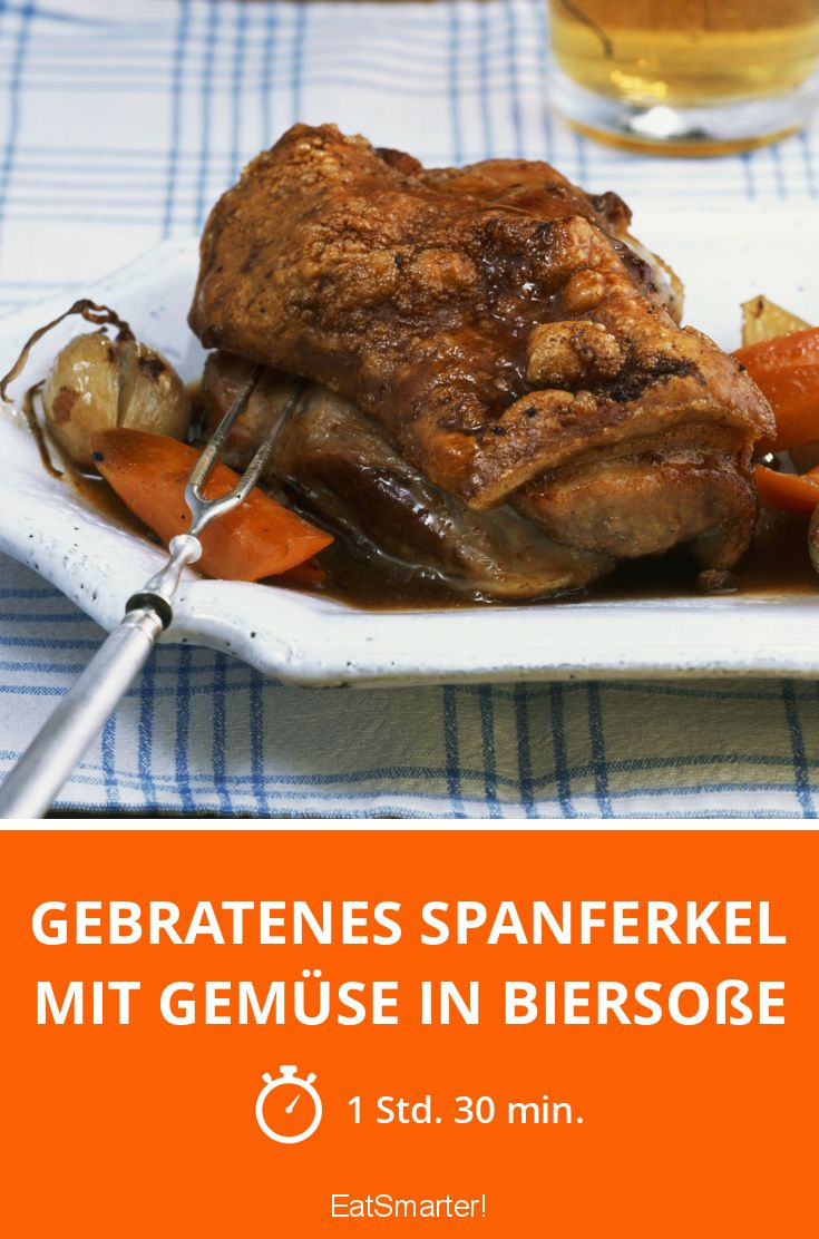 Gebratenes Spanferkel mit Gemüse in Biersoße Rezept | EAT SMARTER