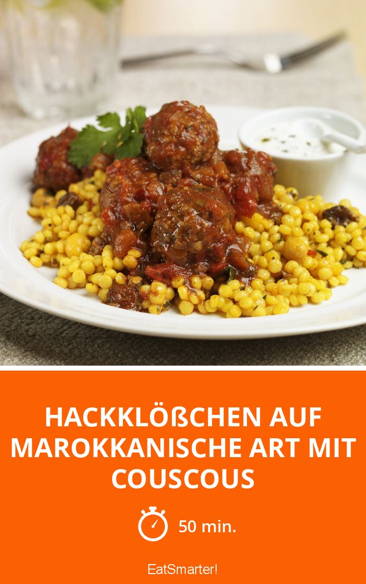 Hackklößchen auf marokkanische Art mit Couscous Rezept | EAT SMARTER