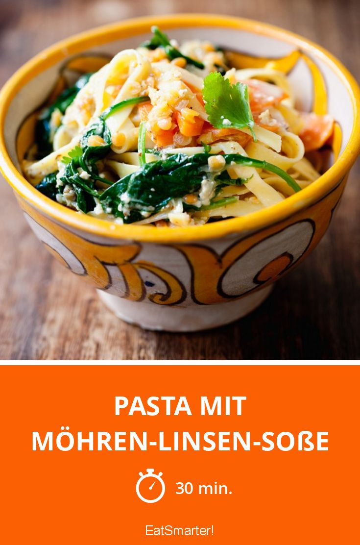 Pasta mit MöhrenLinsenSoße Rezept EAT SMARTER