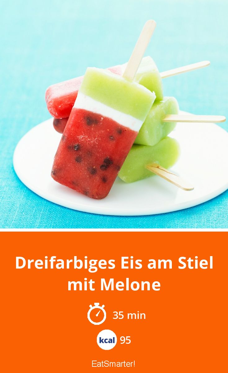 Dreifarbiges Eis am Stiel mit Melone Rezept | EAT SMARTER Dreifarbiges Eis am Stiel mit Melone Rezept | EAT SMARTER
