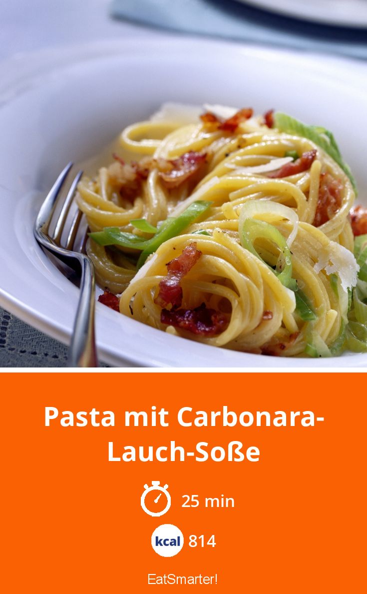 Pasta mit Carbonara-Lauch-Soße Rezept | EAT SMARTER