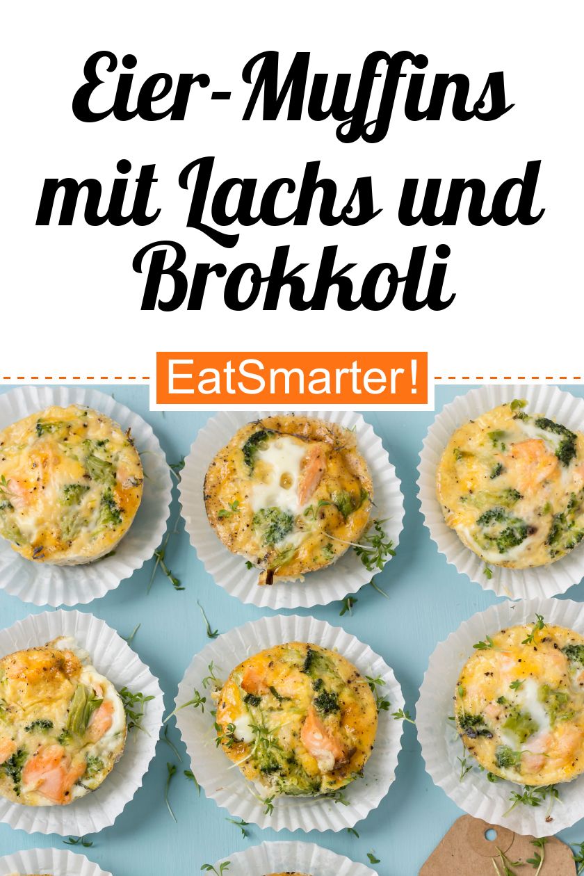 EierMuffins mit Lachs und Brokkoli Rezept EAT SMARTER