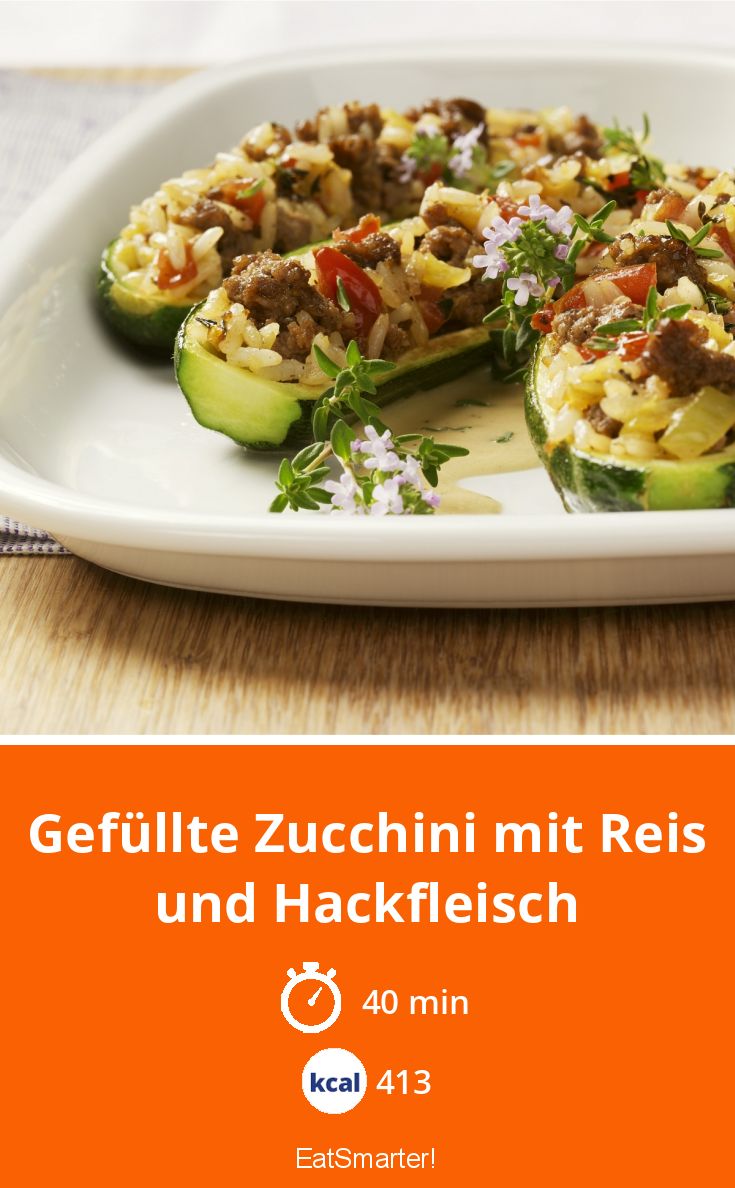 Gefüllte Zucchini Mit Hackfleisch Und Reis Kalorien Gefüllte Zucchini mit Reis und Hackfleisch Rezept | EAT SMARTER