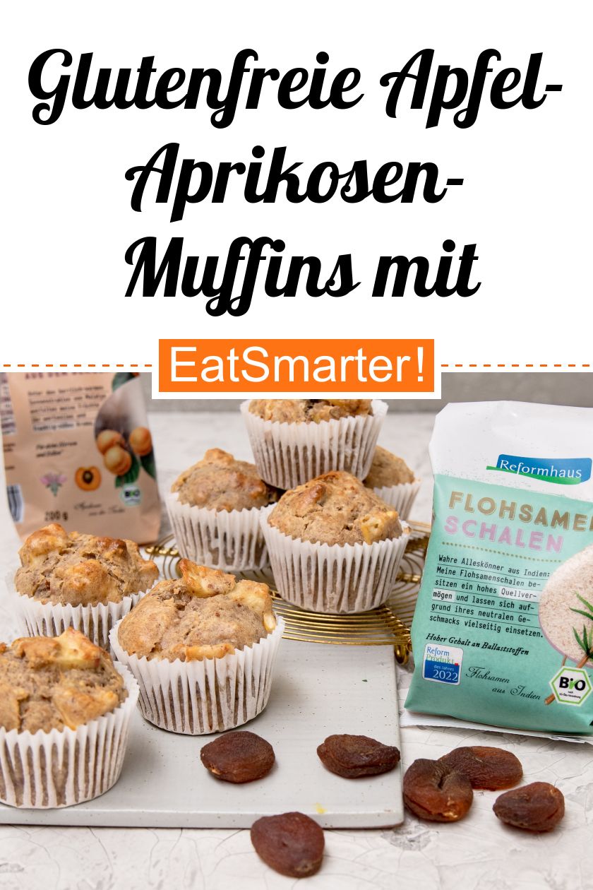 Glutenfreie ApfelAprikosenMuffins mit Flohsamenschalen Rezept EAT