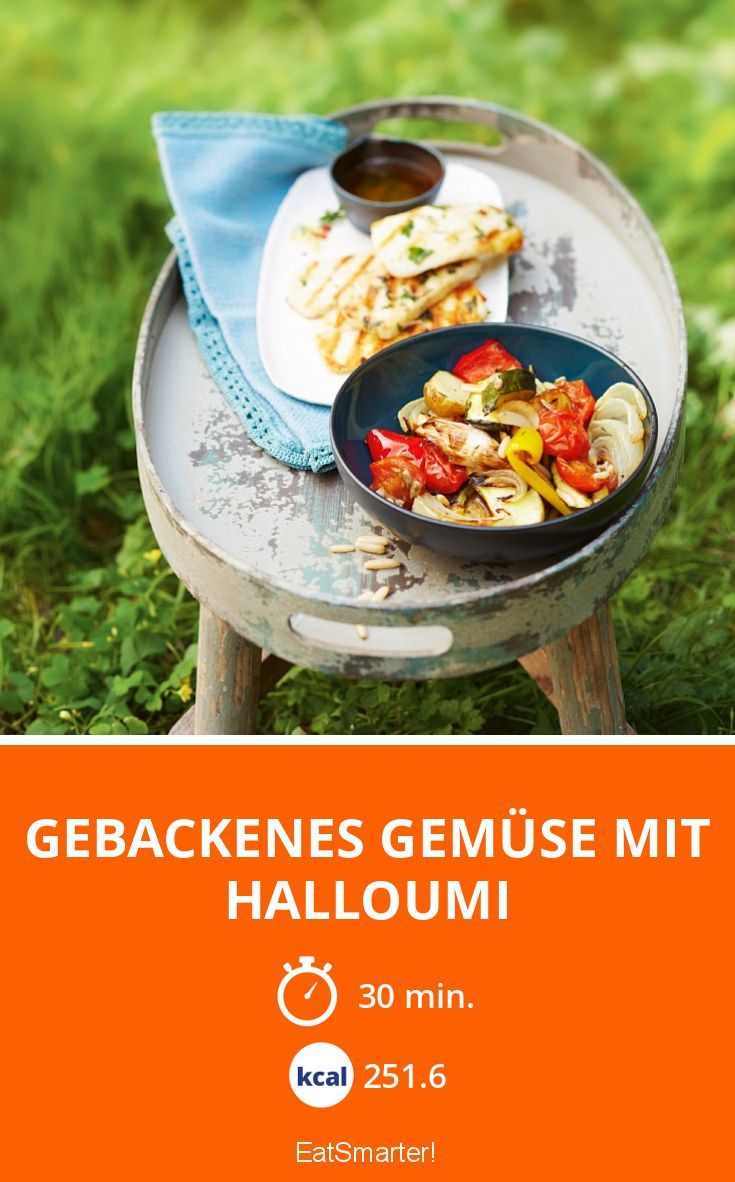 Gebackenes Gemüse mit Halloumi Rezept | EAT SMARTER