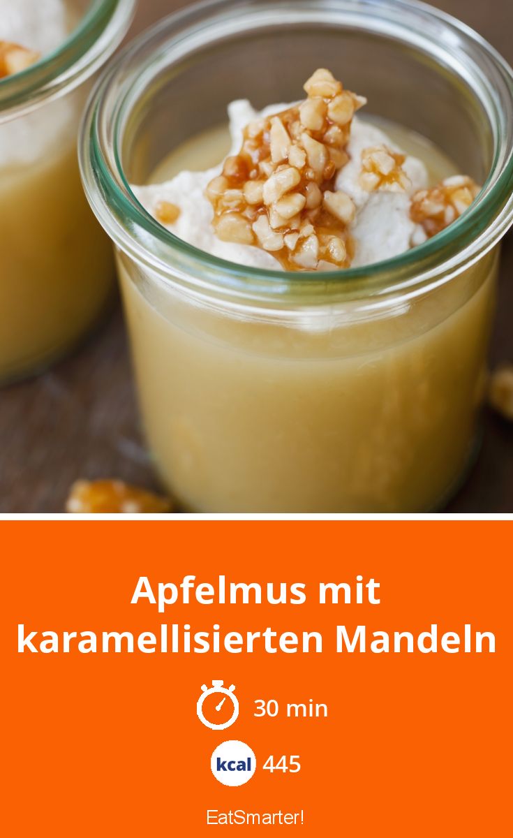 Apfelmus mit karamellisierten Mandeln Rezept EAT SMARTER