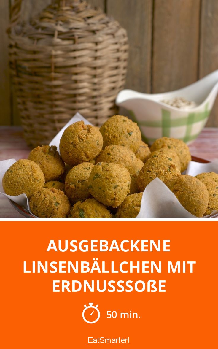 Ausgebackene Linsenbällchen mit Erdnusssoße Rezept | EAT SMARTER