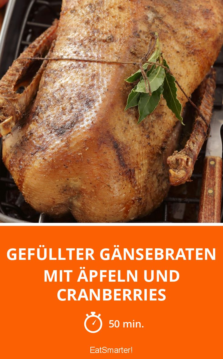 Gefüllter Gänsebraten mit Äpfeln und Cranberries Rezept | EAT SMARTER Gefüllter Gänsebraten mit Äpfeln und Cranberries Rezept | EAT SMARTER