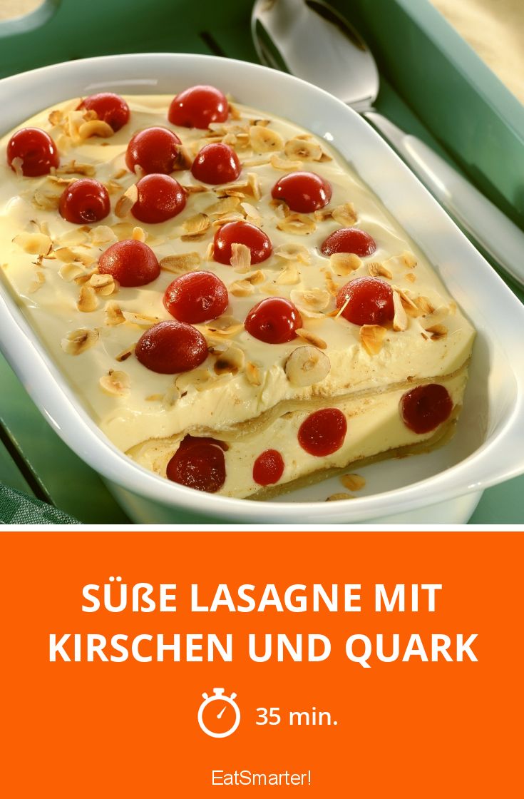 Süße Lasagne mit Kirschen und Quark Rezept | EAT SMARTER