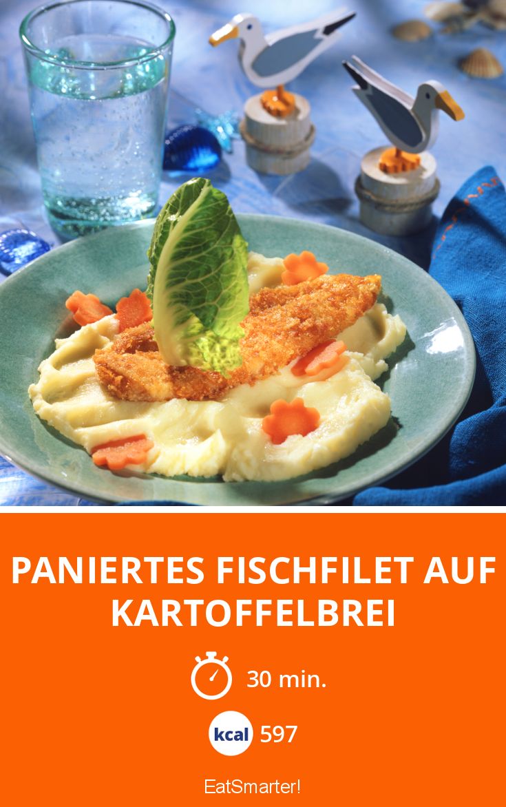 Paniertes Fischfilet auf Kartoffelbrei Rezept | EAT SMARTER