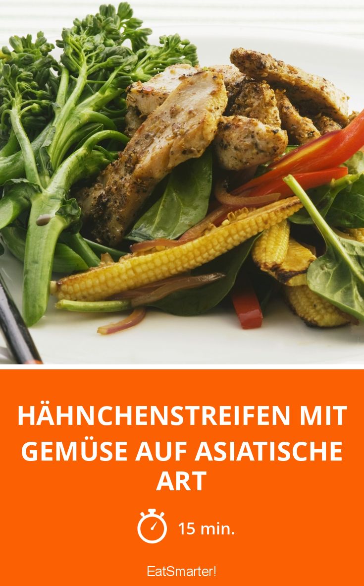 Hähnchenstreifen mit Gemüse auf asiatische Art Rezept | EAT SMARTER