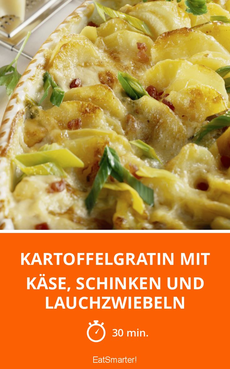 Kartoffelgratin mit Käse, Schinken und Lauchzwiebeln Rezept | EAT SMARTER Kartoffelgratin mit Käse, Schinken und Lauchzwiebeln Rezept | EAT SMARTER