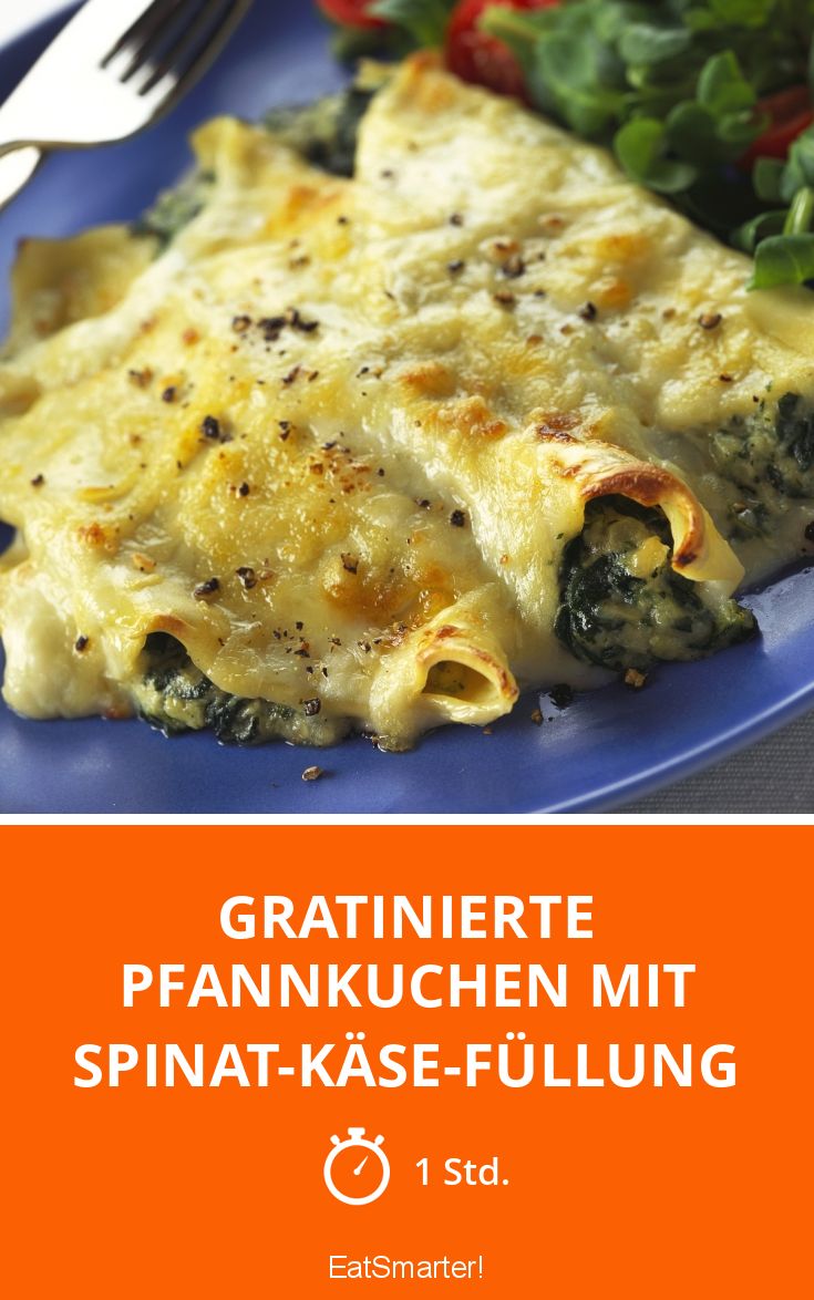 Gratinierte Pfannkuchen mit Spinat-Käse-Füllung Rezept | EAT SMARTER