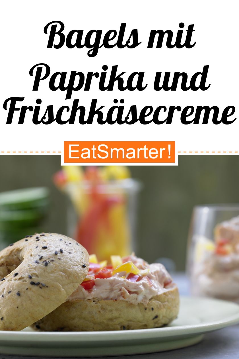 Bagels mit Paprika und Frischkäsecreme Rezept EAT SMARTER