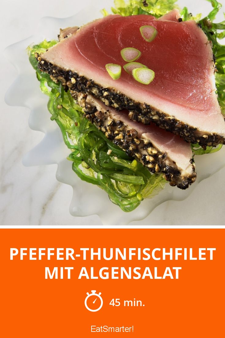 Pfeffer-Thunfischfilet mit Algensalat Rezept | EAT SMARTER