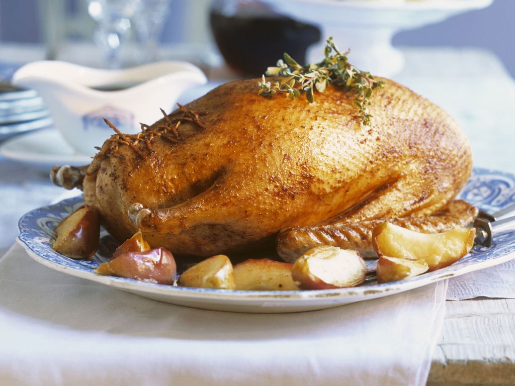 Gefüllter Gänsebraten mit Äpfeln und Kartoffelknödeln Rezept | EAT SMARTER