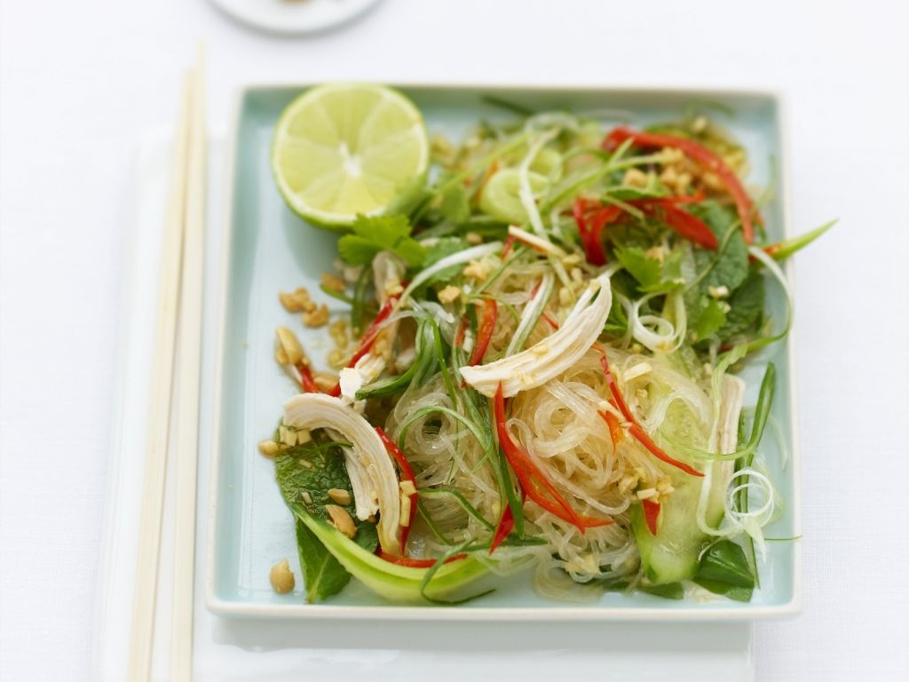 Glasnudelsalat Mit Hhnchen