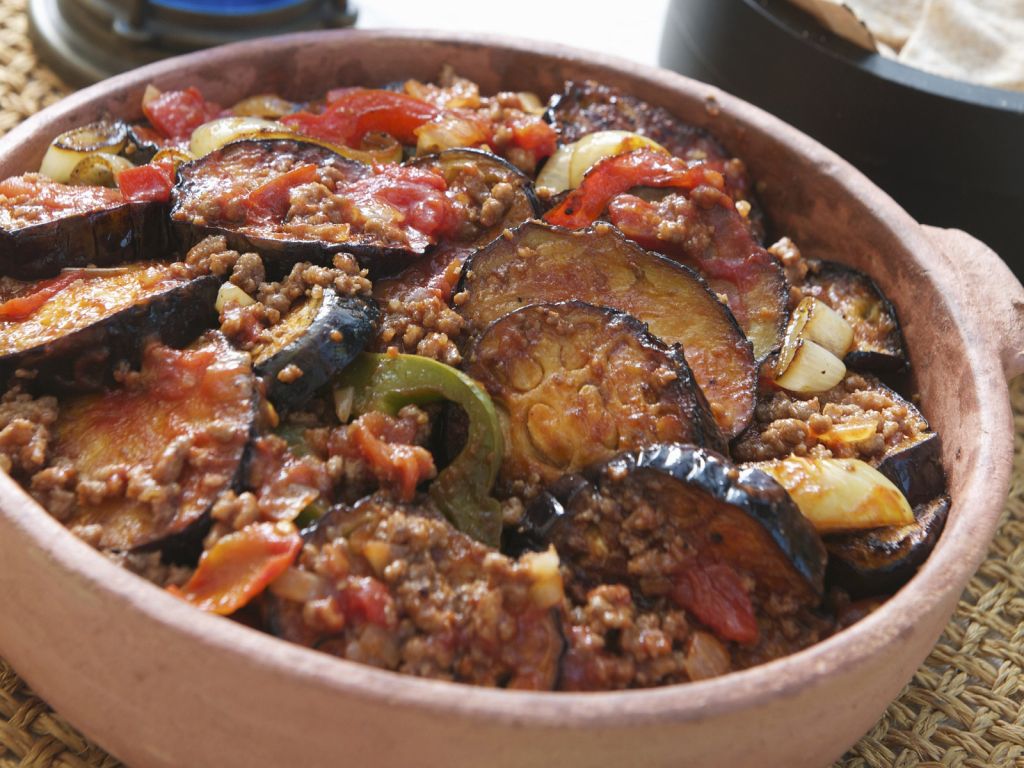 Stilvolle Aubergine Hackfleisch Auflauf Bilder