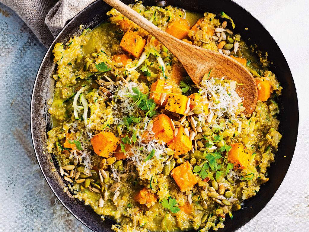 QuinoaRisotto mit gebackenem ChiliKürbis Rezept EAT SMARTER