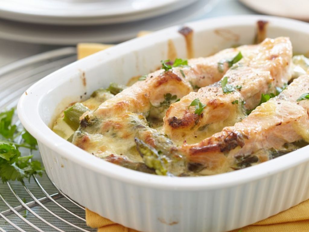 Lachs Mit Spargel Auflauf