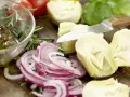 Doradenfilets mit Artischockensalat Zubereitung Schritt 1 Doradenfilets mit Artischockensalat Zubereitung Schritt 1