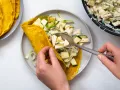 Kurkumapfannkuchen mit Lauch-Zucchini-Füllung Zubereitung Schritt 3 Kurkumapfannkuchen mit Lauch-Zucchini-Füllung Zubereitung Schritt 3