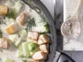 Lachs-Gurken-Pfanne Zubereitung Schritt 6 Lachs-Gurken-Pfanne Zubereitung Schritt 6