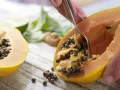 Papaya-Carpaccio Zubereitung Schritt 1 Papaya-Carpaccio Zubereitung Schritt 1