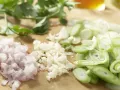 Pilz-Gratin auf Sprossensalat Zubereitung Schritt 1 Pilz-Gratin auf Sprossensalat Zubereitung Schritt 1