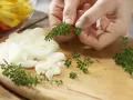 Quarkklöße auf Paprikagemüse Zubereitung Schritt 3 Quarkklöße auf Paprikagemüse Zubereitung Schritt 3