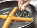 Vollkorn-Pfannkuchen mit Möhren und Sesam Zubereitung Schritt 4 Vollkorn-Pfannkuchen mit Möhren und Sesam Zubereitung Schritt 4