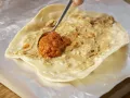 Wrap mit Putenbrust und Erdnussbutter Zubereitung Schritt 6 Wrap mit Putenbrust und Erdnussbutter Zubereitung Schritt 6